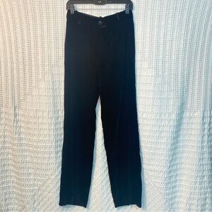 Zara Black Velvet Trousers Straight Leg | Inseam: 31-32in